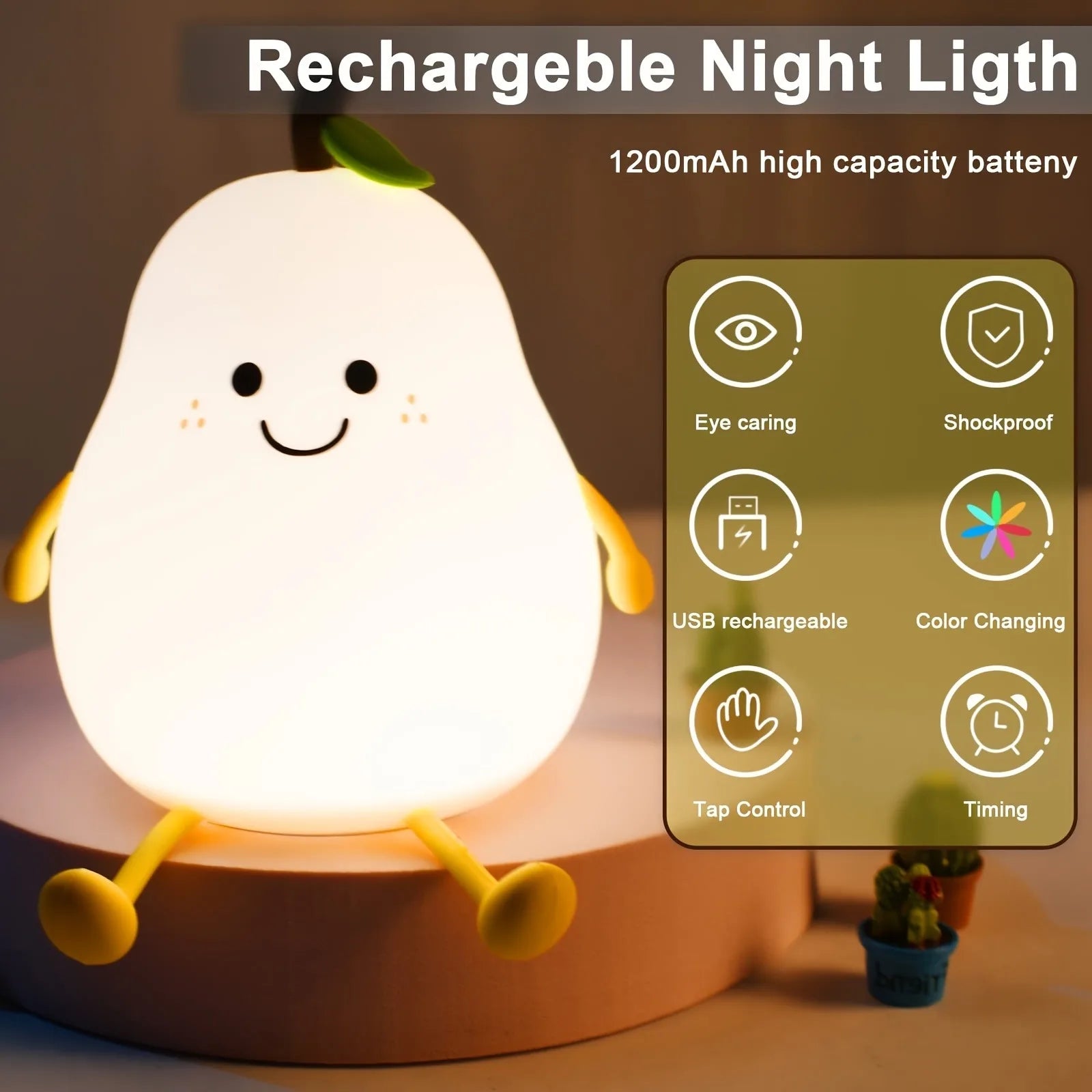 Cute Pear Night Light